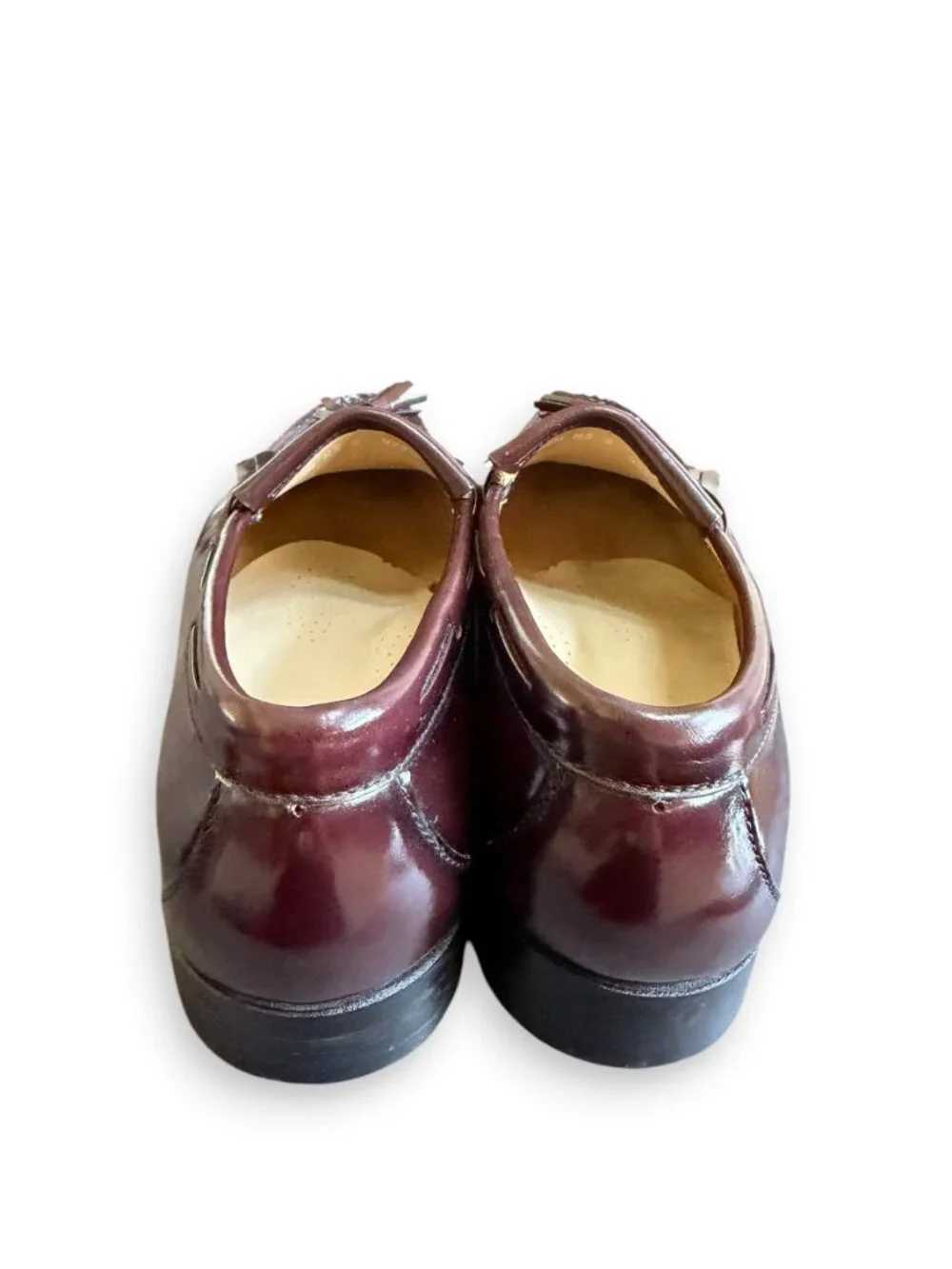 SAS Kiltie Tassel Genuine Leather Loafer Dress Shoes Burgundy Cordovan Men's 9.5